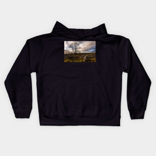 Lone Tree On Lime Kids Hoodie